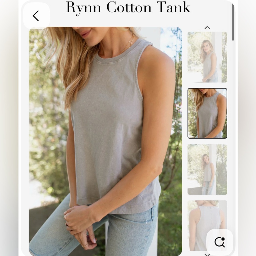 Carly Jean Los Angeles Light Gray Tank Top
